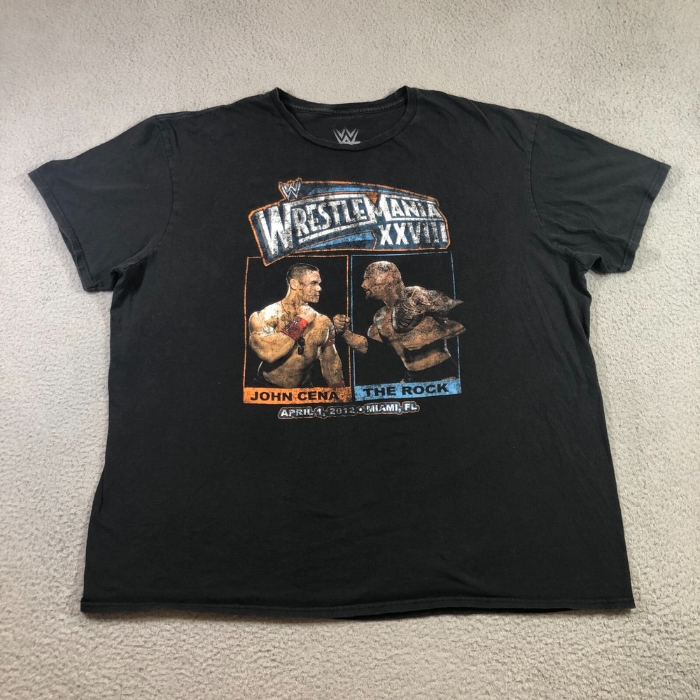 wrestlemania XXVIII T Shirt Mens 2XL black john cena the rock 2012